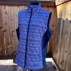 Marmot Quilted Vest- Women’s size Large-Navy Blue multi